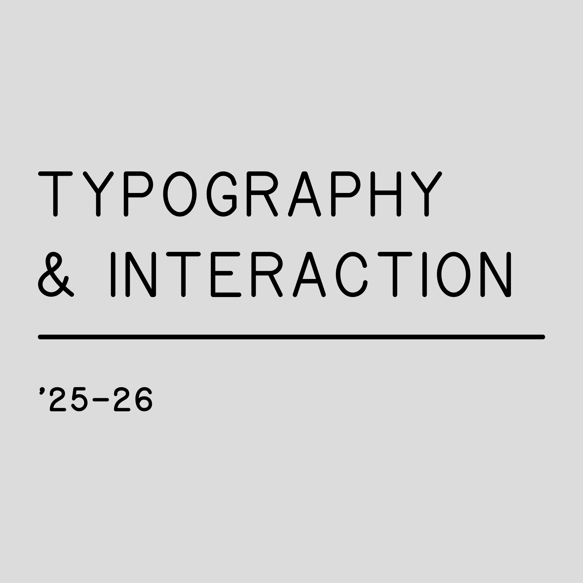 Encounters Typography Typography & Interaction