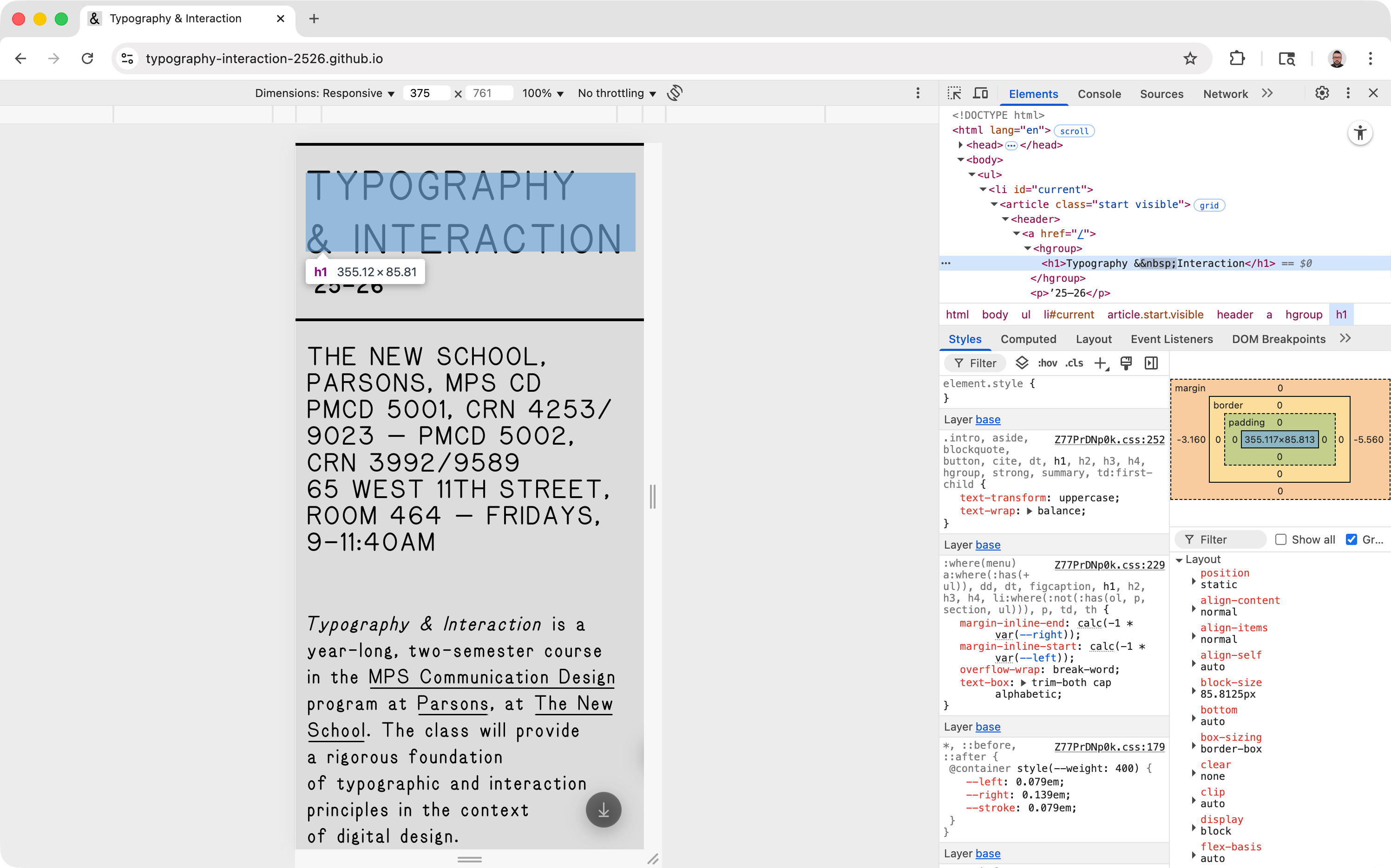 Be sure to refresh with ⌘ R if the page doesn’t rescale correctly when you enter this mode! They sometimes don’t, depending on&nbsp;how they are built⁠—especially with JS&nbsp;shenanigans.