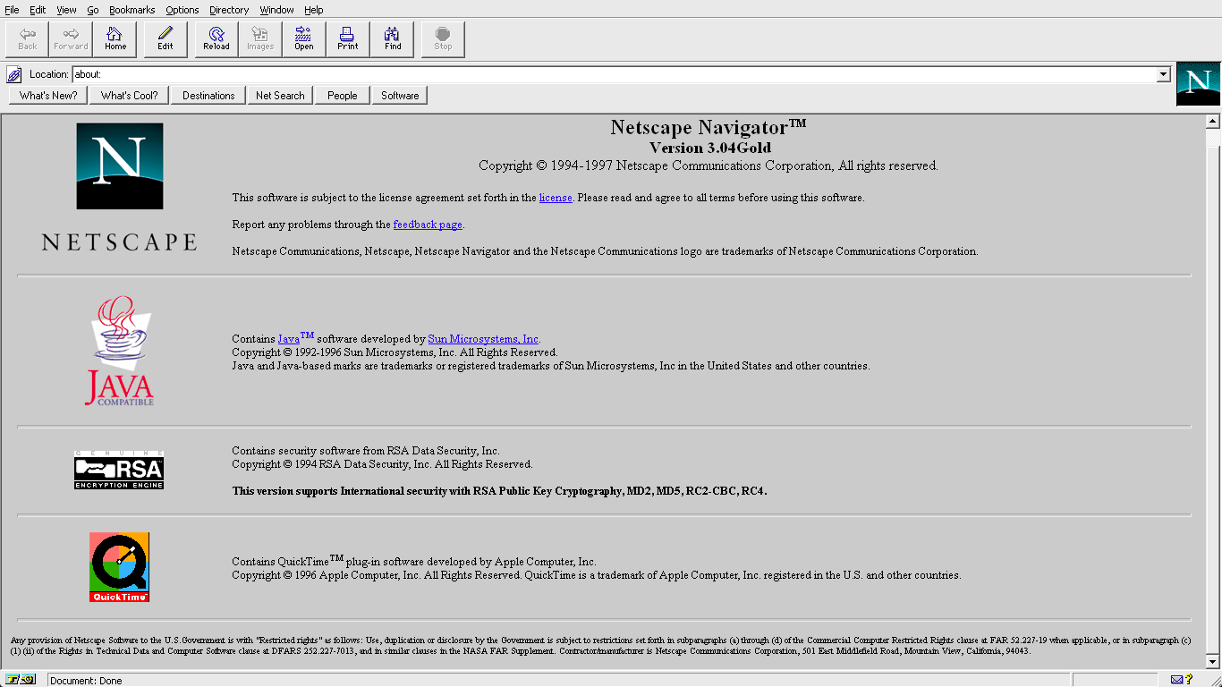 Netscape, the first browser that Michael ever used.