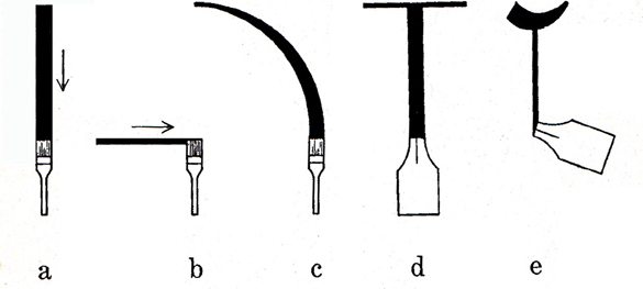 Brush and pen strokes defining typeforms.